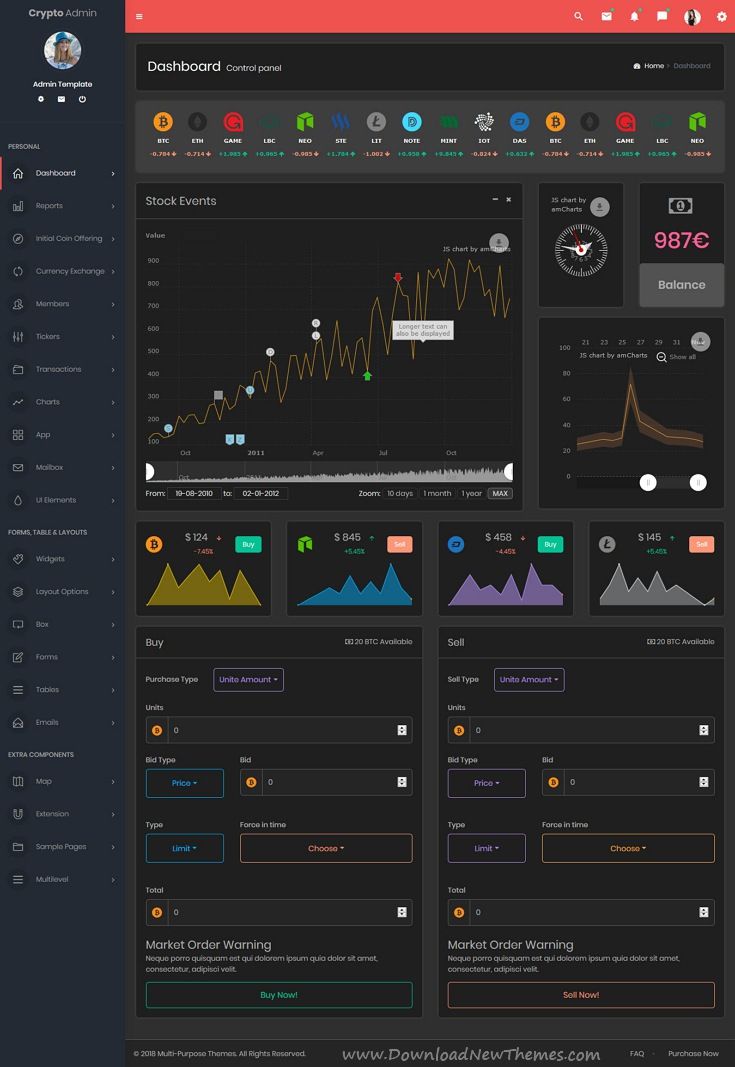 Crypto Admin Responsive Cryptocurrency HTML Templates