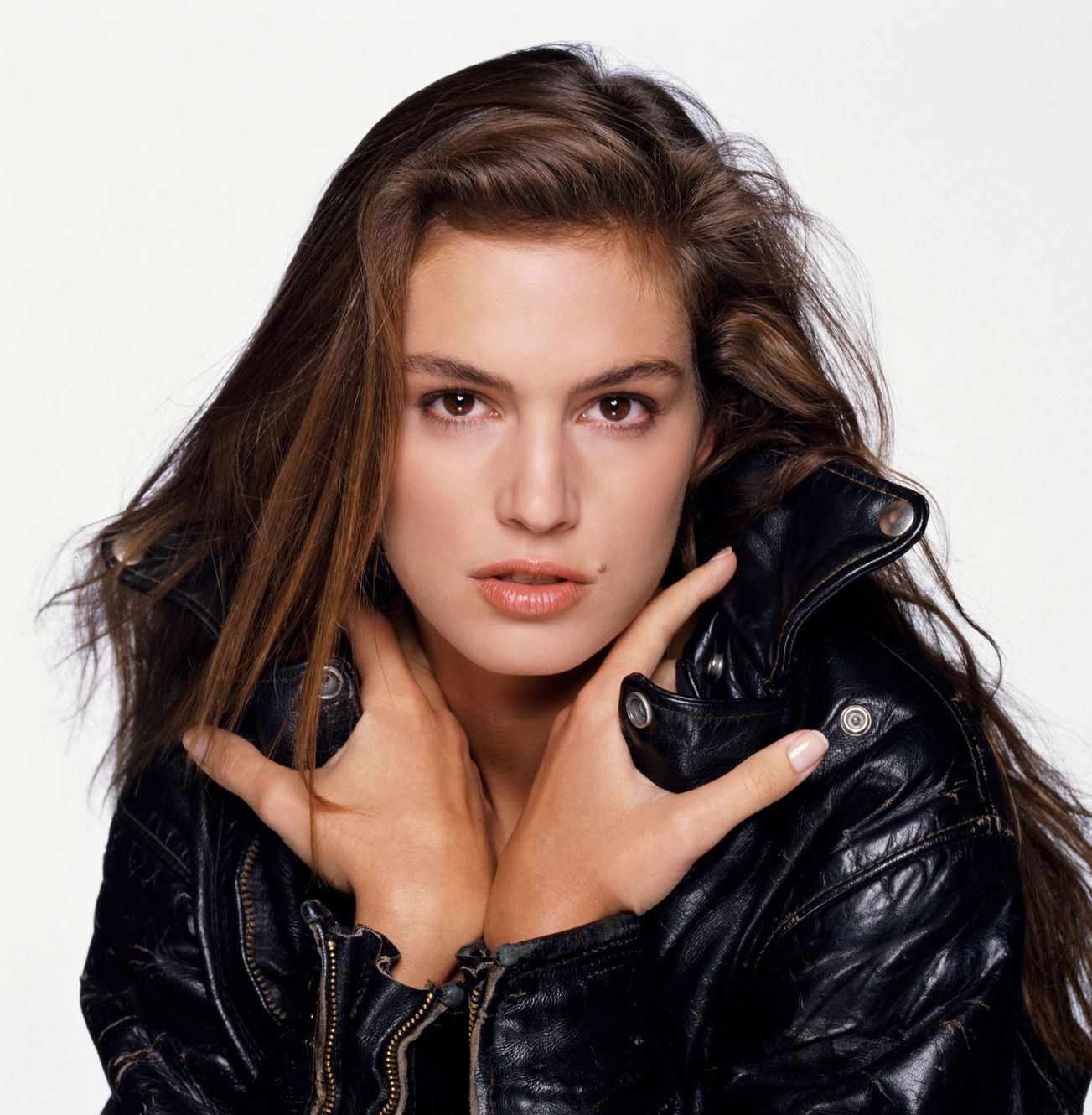 25 Badass Women in Biker Jackets | Cindy crawford, Cindy crawford young