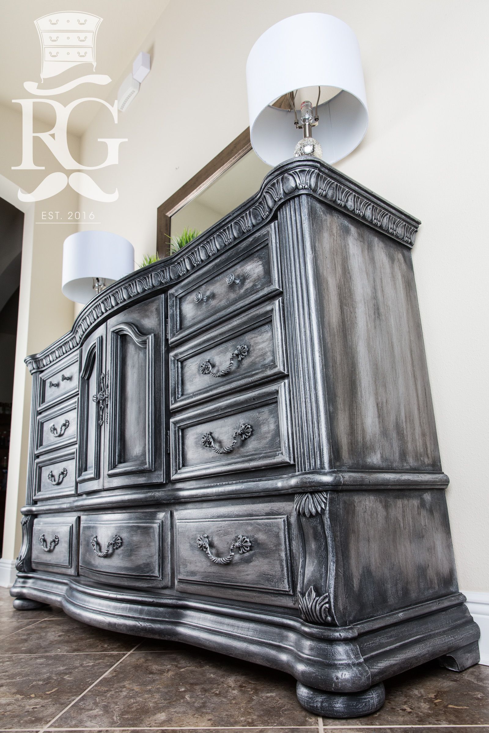 hand painted dresser in a finish i call quot iron throne painting dark furniture light
