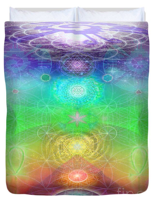 chakra activation geometry template duvet cover for sale by jahsah