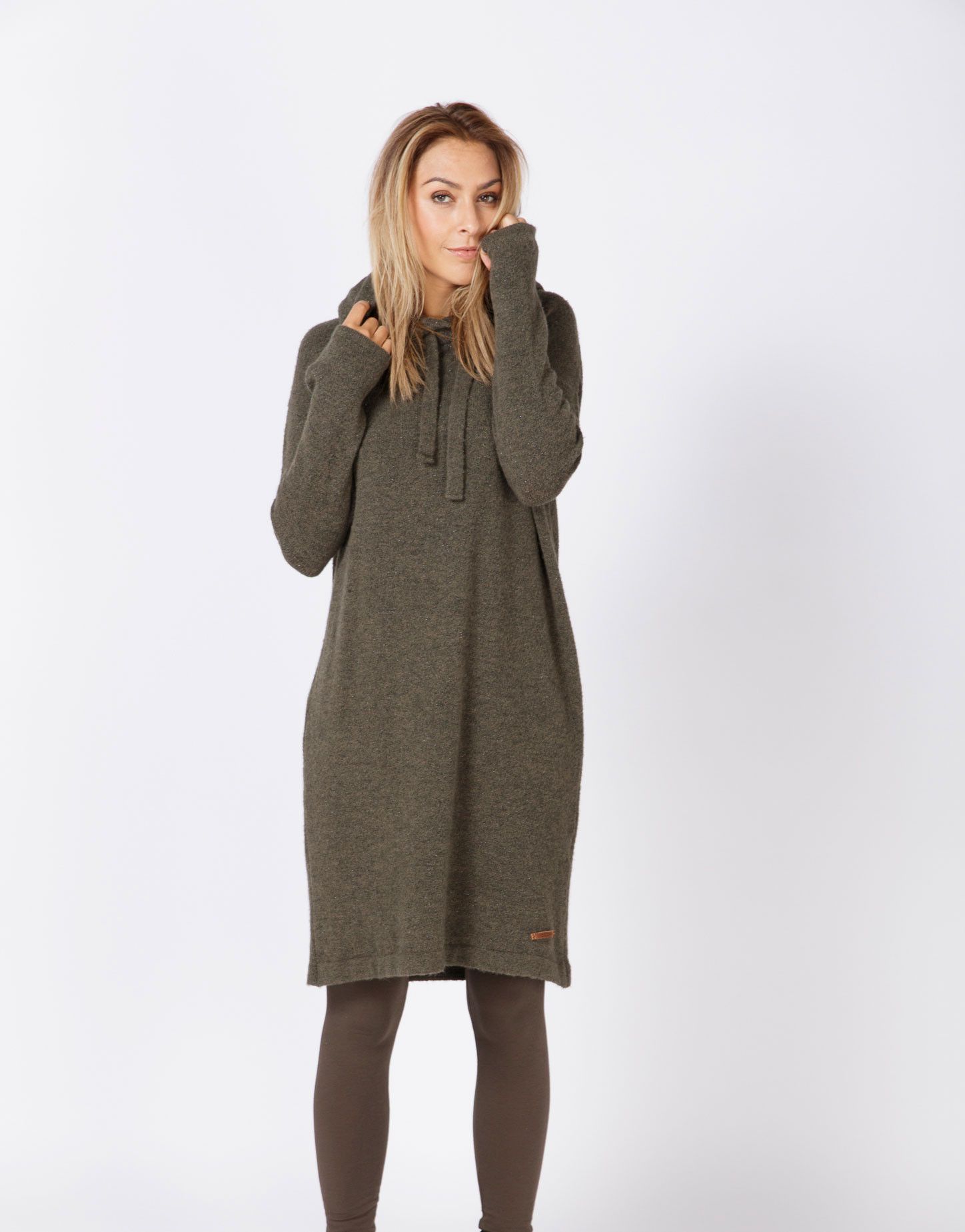 MOSCOW DAMES JURK FW18 56.02 Gebreide jurk Dark moss Moscow gebreide jurk | wehkamp