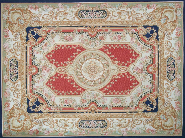 Red Navy Green And Cream Aubusson Rug Norman 9430rn An In Depth Look At The History And Art Of Aubusson Rugs What Sets Them Apart From All Other Types