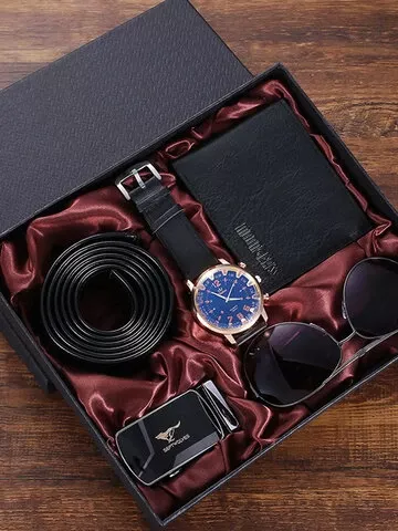 Juego de 4 piezas para hombre Watch Business Quartz Watch Gafas Cinturón Kit de regalo para billetera - NewChic Móvil Creative Gifts For Boyfriend, Birthday Gifts For Boyfriend Diy, Boyfriend Gifts, Presents For Your Boyfriend, Birthday Presents For Men, Gift Box For Men, Diy Gifts For Him, Gifts Ideas For Men, Mens Gift Sets