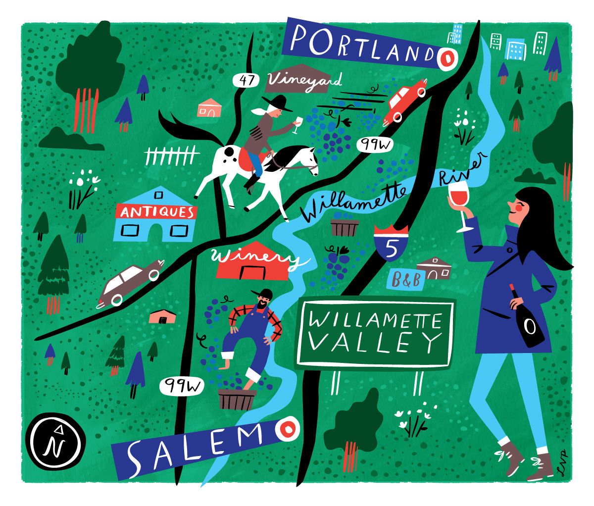Willamette Valley Map by libbyvanderploeg Wine country travel