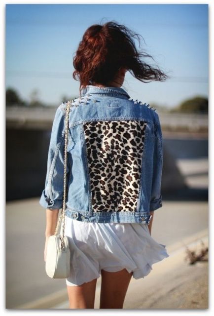 Diy Jeans Shorts, Diy Denim Jacket, Denim Diy, Denim Jackets, Levis Jacket, Denim Dress, Lace Dress, Leather Jacket, Look Fashion