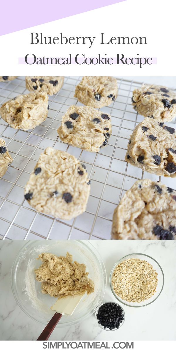 Easy and healthy blueberry lemon oatmeal cookies. This recipe includes step by step photos and detailed instructions to make soft and chewy oatmeal cookies. Blueberry Oatmeal Cookies, Oatmeal Cookies Chewy, Oatmeal Cookie Recipes, Oven Baked Recipes, Dried Blueberries, Easy Oven, Best Oatmeal, Banana Recipes, Wholesome Ingredients