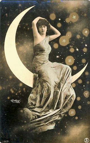 Maid in the Moon | Paper moon, Moon art, Vintage moon