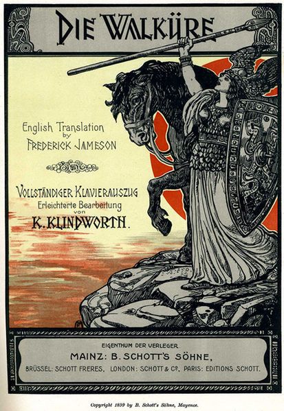 Cartel antiguo de La valquiria Pianista frustrado de gira por la ópera