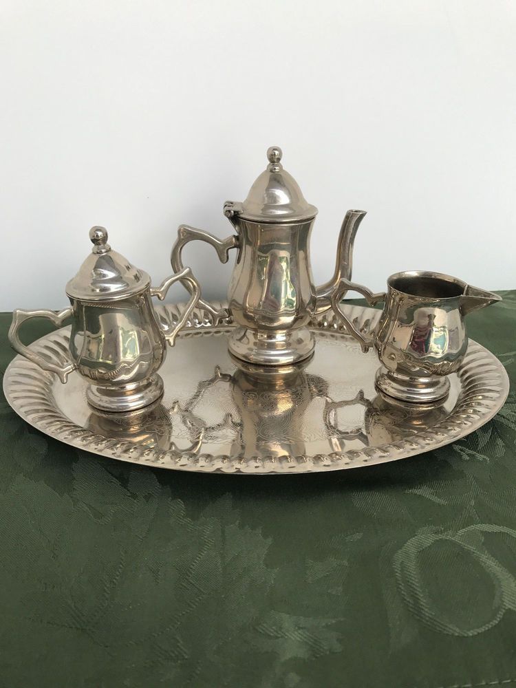 Godinger Silver Art Company Silver Plated Heart Handle Miniature Set With Tray Godingersilverartcompanyltd The Ordinary