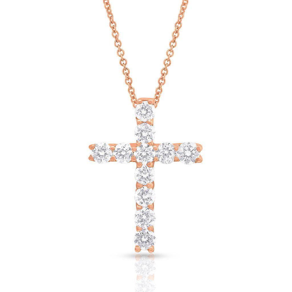 Religious Jewelry by FDJ Dainty 10k Rose Gold Floral Design Cross Charm Pendant Religious Jewelry by FDJ Dainty 10k Rose Gold Floral Design Cross Charm Pendant