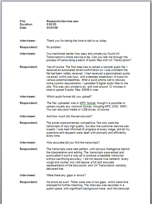 Dissertation interview transcription service