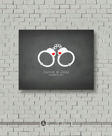 Police Guest Book Handcuffs Alternative Funny Wedding Funny Wedding Gifts