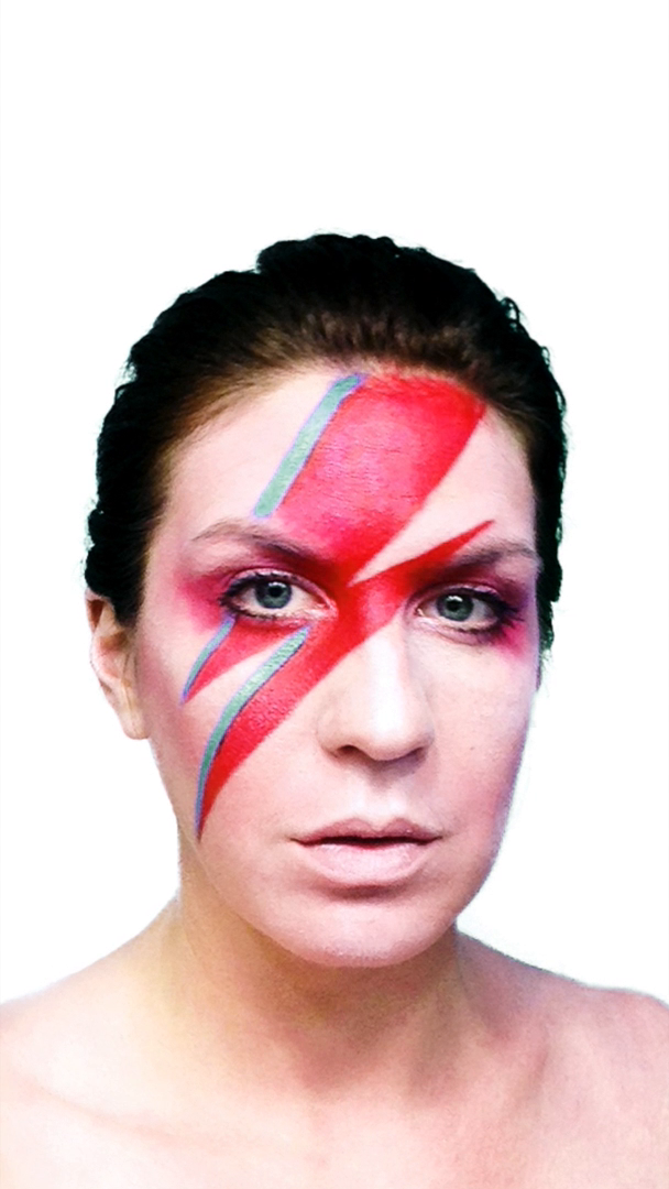 Make A Face Like Ziggy Stardust Made By Cristin Halloweenideas Seasonal Facepaint Diy Makeup Rainbow Festival Paint Ziggy Stardust Makeup Rainbow