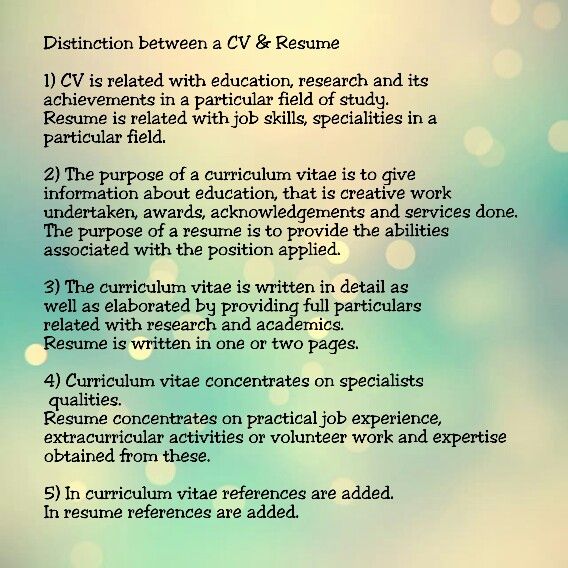 Distinctions for resume