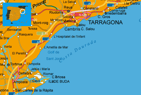 map of costa dorada Costa Dorada Salou Google Search Salou Tarragona Spain map of costa dorada