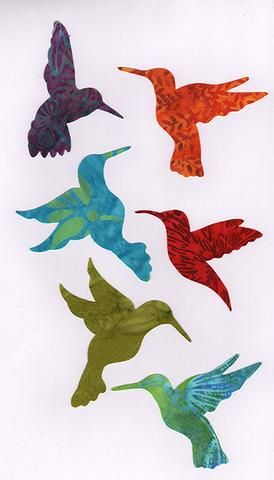 Fabric Fun Shapes - Hummingbird Family Applique Templates, Applique Patterns, Applique Designs, Quilting Designs, Quilt Patterns, Bird Applique, Applique Quilts, Embroidery Applique, Motif Art Deco