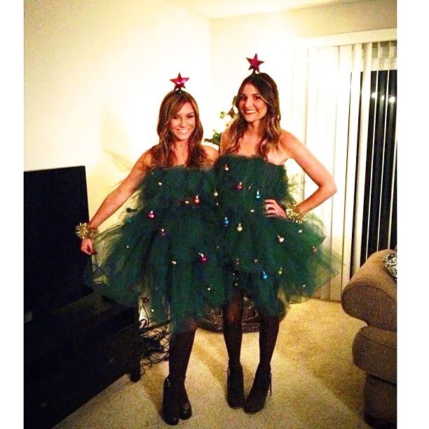 DIY Christmas Tree Costume Ugly Christmas Sweaters Pinterest Ugly Christmas Sweaters NO MORE - it's now all about dresses! These chickies look so - DIY Christmas Tree Costume Ugly Christmas Sweaters Pinterest