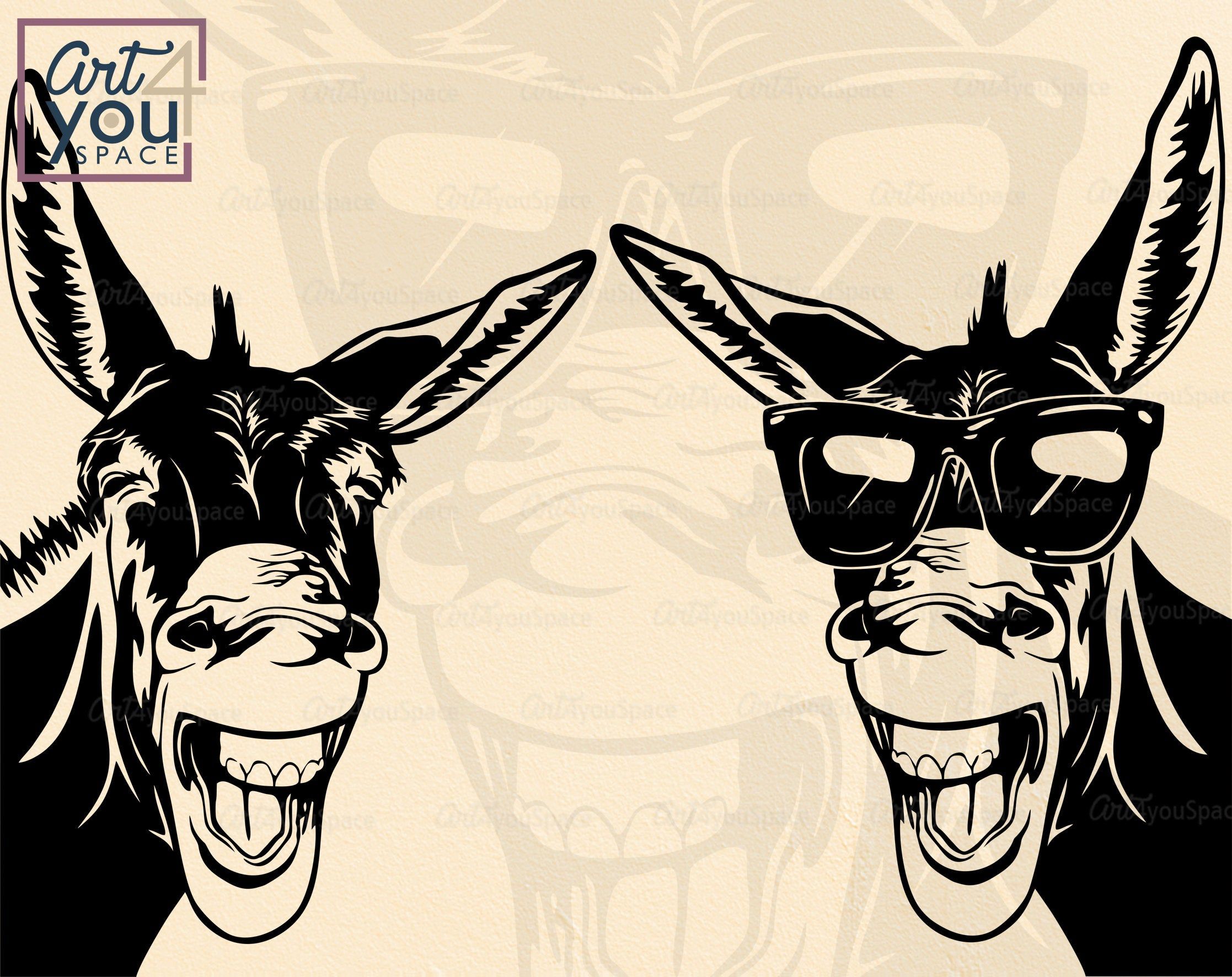 Download Donkey Svg cricut Funny animal glasses farm head peeking | Etsy in 2021 | Donkey drawing, Donkey ...