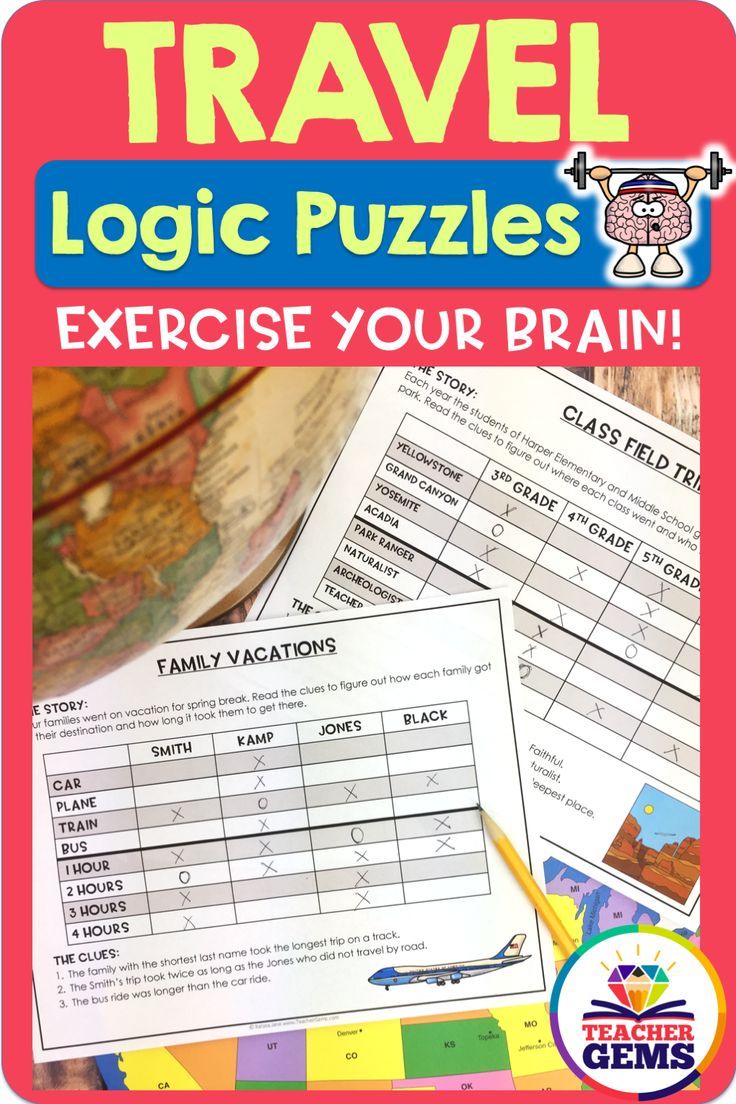 Travel Theme Logic Puzzles