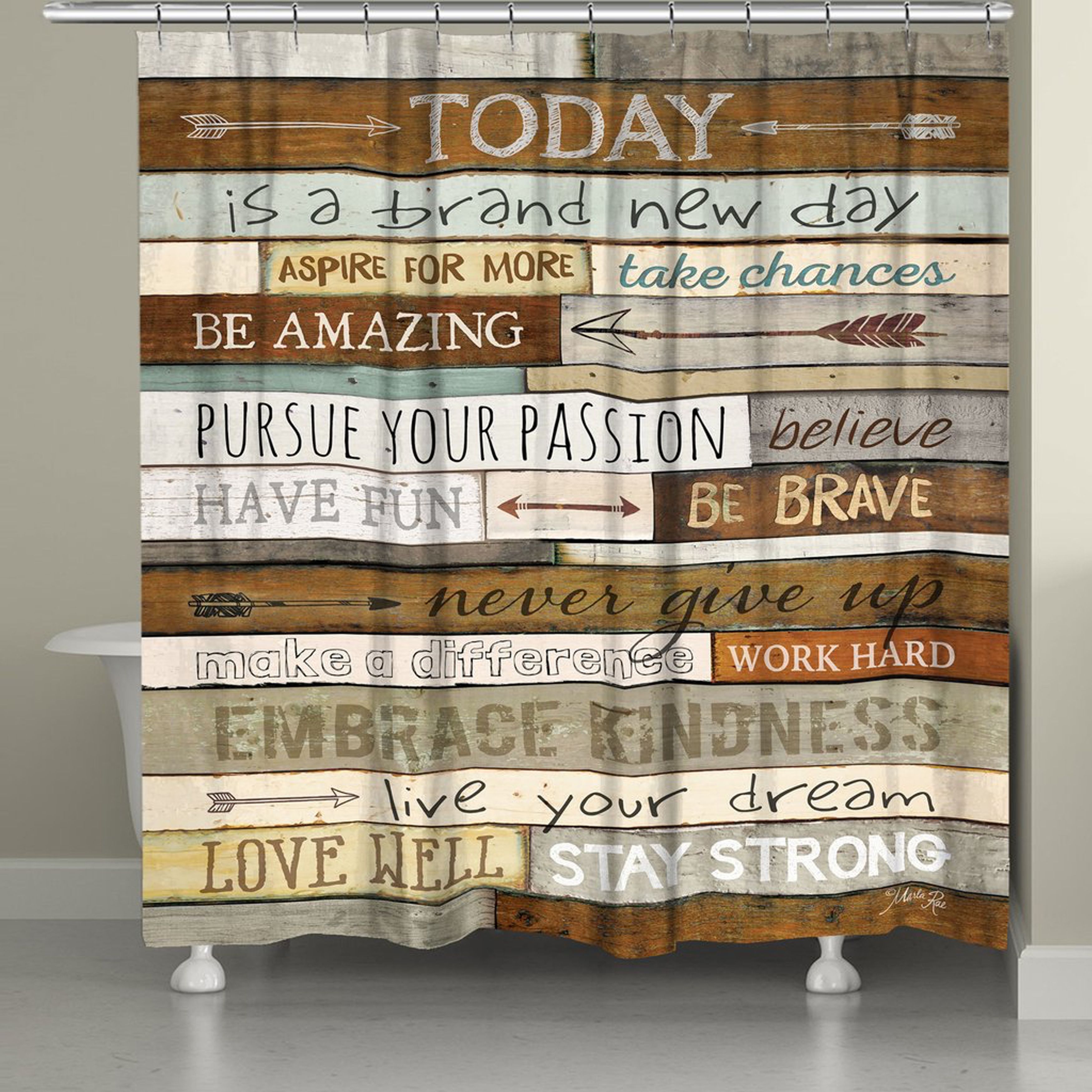 Laural Home Brand New Day Shower Curtain 71" x 74" Multi