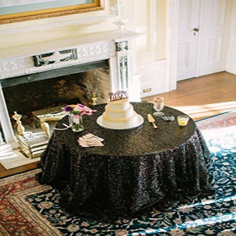 108 Round Black Sequin Tablecloth Whole Wedding Beautiful Table Cloth Overlay Cove Party Tablecloth Wedding Sequin, Round Black Tablecloth Bulk