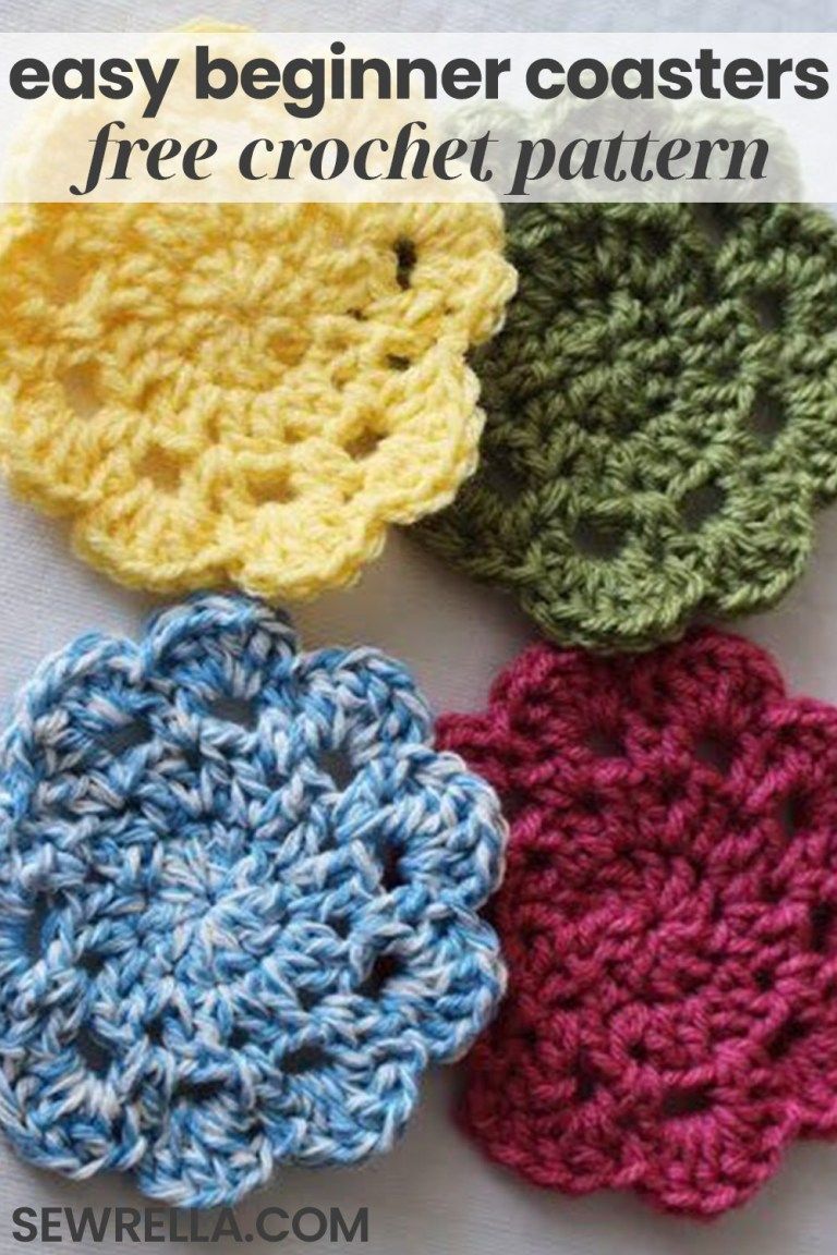 Easy Crochet Coasters: Great for Beginners! • Sewrella | Crochet