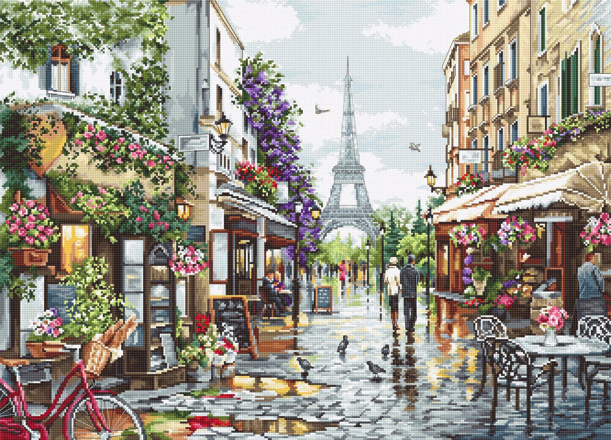 Paris in Flowers Counted Cross Stitch Kit by Luca-s B2365 - Etsy