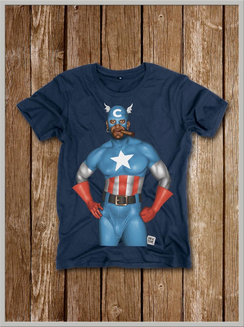 Maglietta a Maniche Corta per Uomo Capitan America