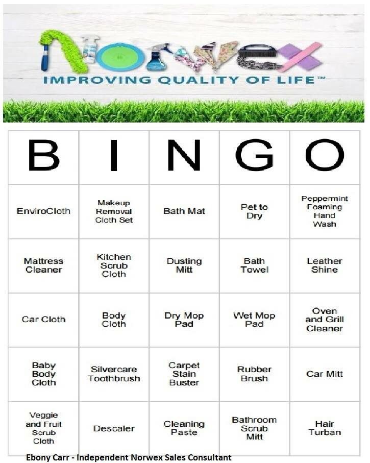 norwex bingo Norwex australia, Norwex consultant, Norwex