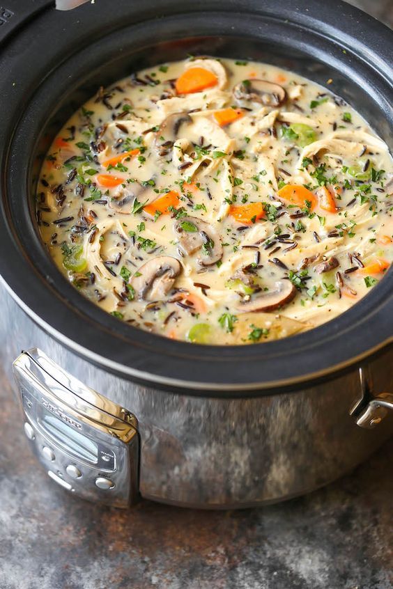 Slow Cooker Chicken And Wild Rice Soup - Summer crockpot chicken recipes #summer #crockpot #chicken #recipes Slow Cooker Chicken And Wild Rice Soup