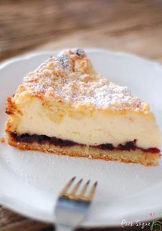 Landfrauen Käsekuchen mit Vanillequark und Beerenkonfitüre #apfelrosenrezept