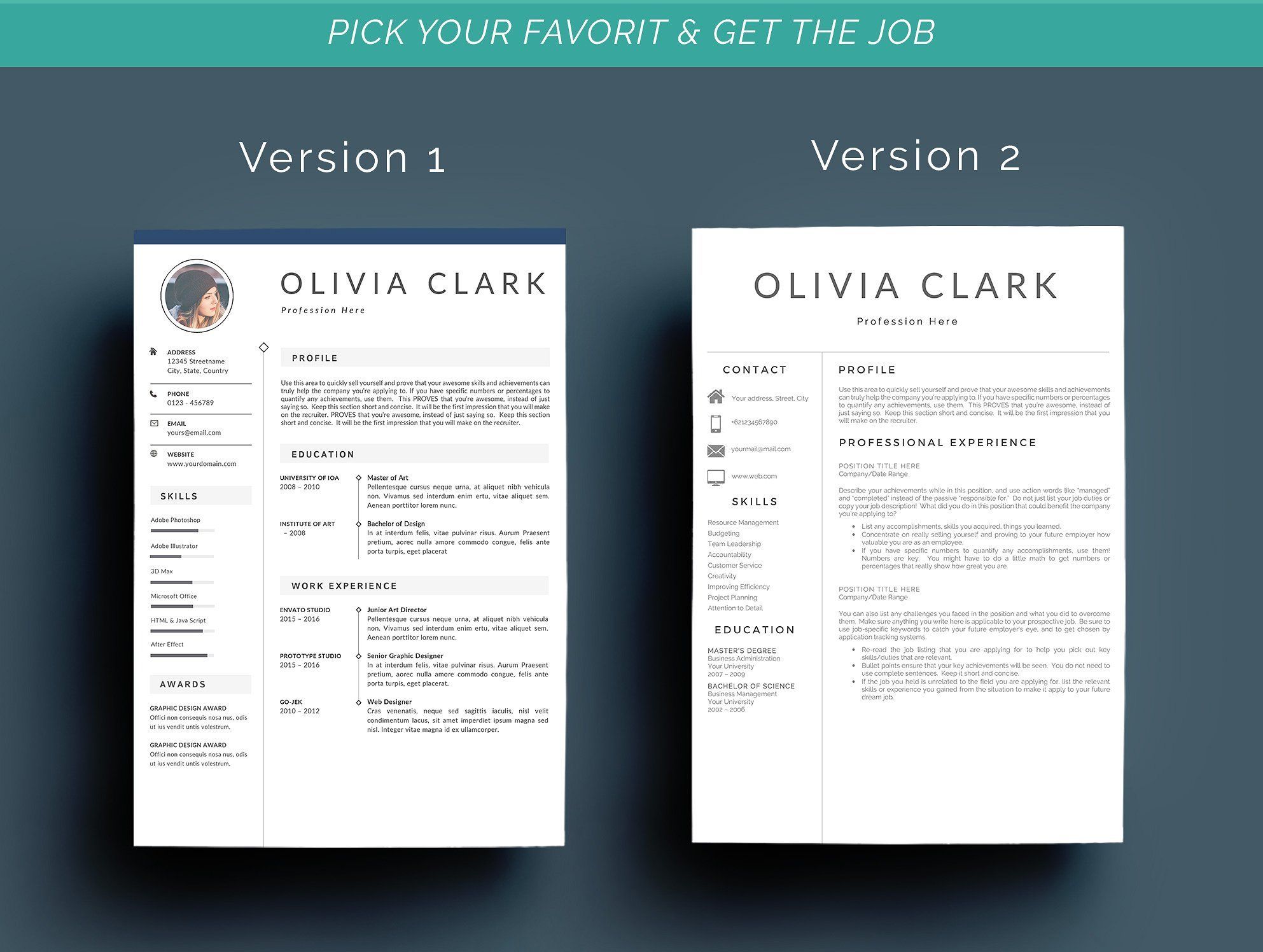 clean resume template cv
