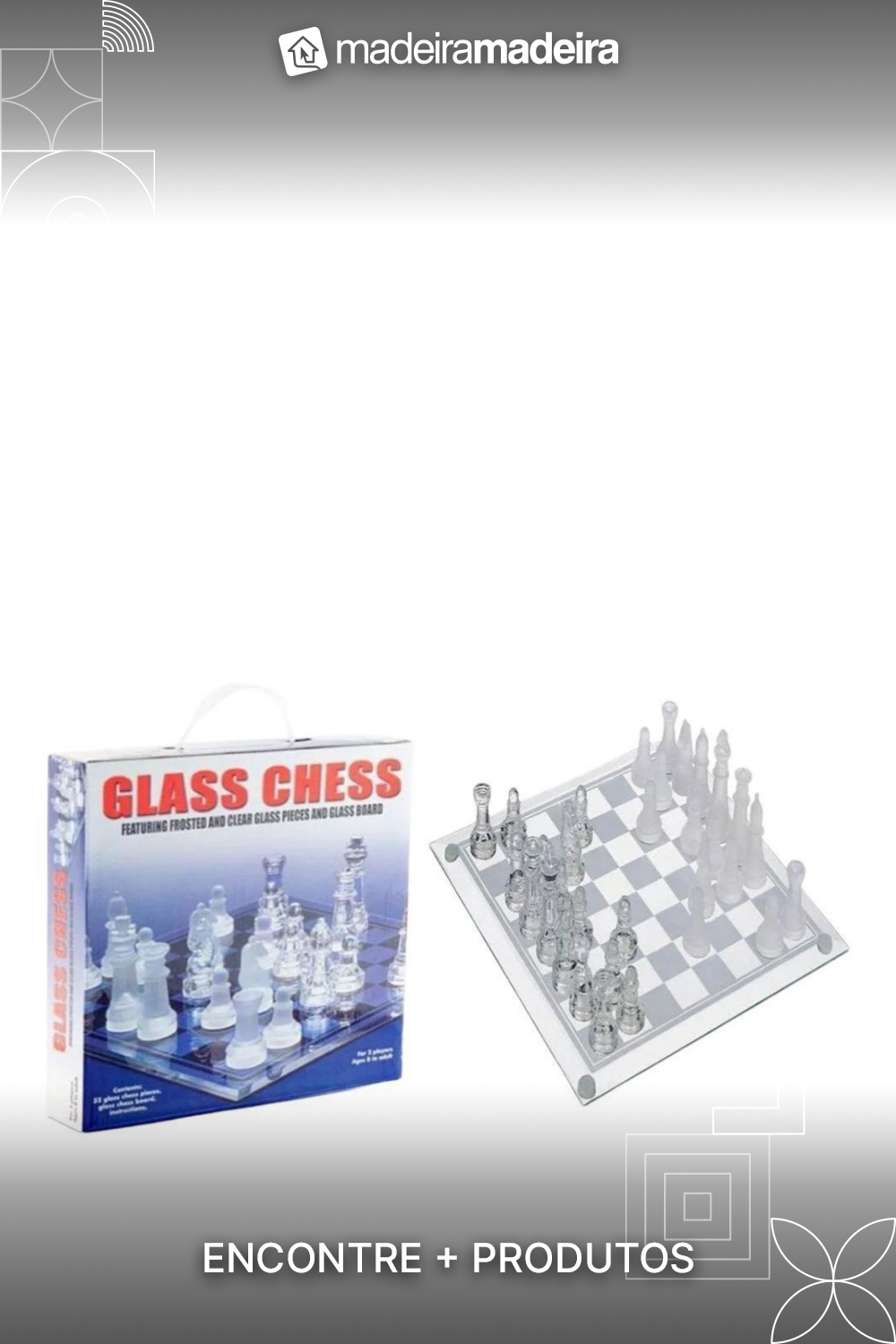 Ei, sabia que na MadeiraMadeira você pode comprar pelo Whatsapp? Mande uma mensagem que nossos consultores vão te ajudar na compra :) Glass Chess, Clear Glass, Frost, Piecings, Strategy Games, Bold Stripes, Glass