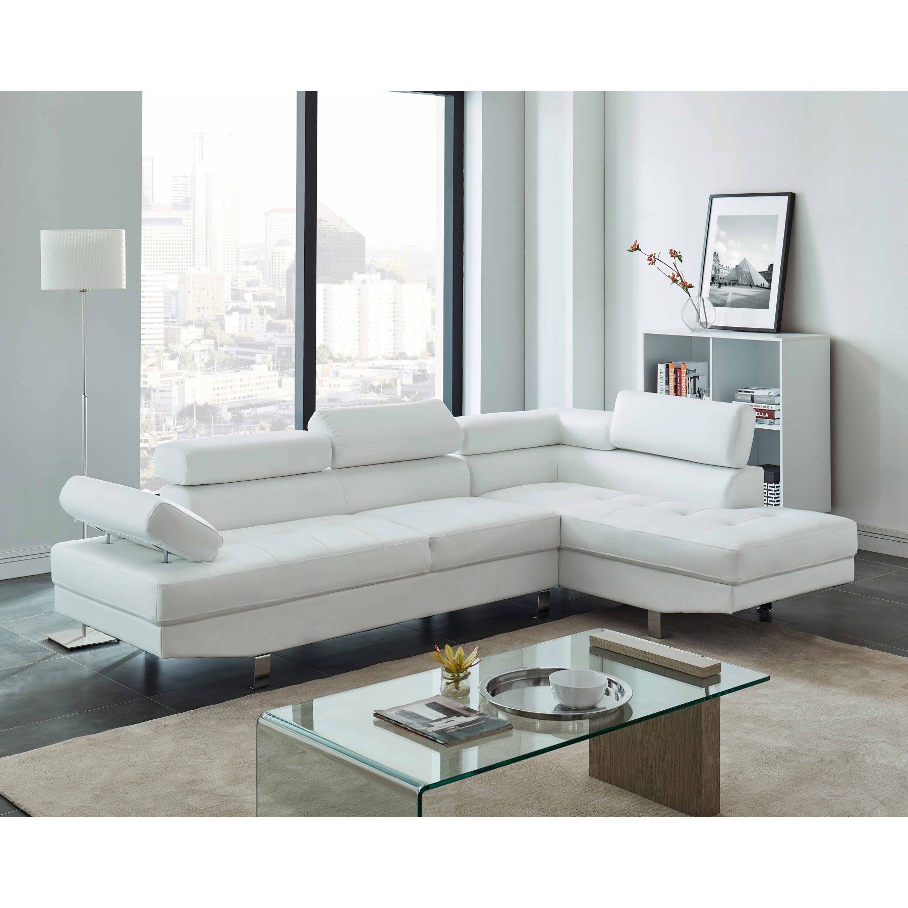 Milton Greens Stars Rocco Modern Sectional 8062 White Milton Greens Stars Rocco Modern Sectional 8062 White