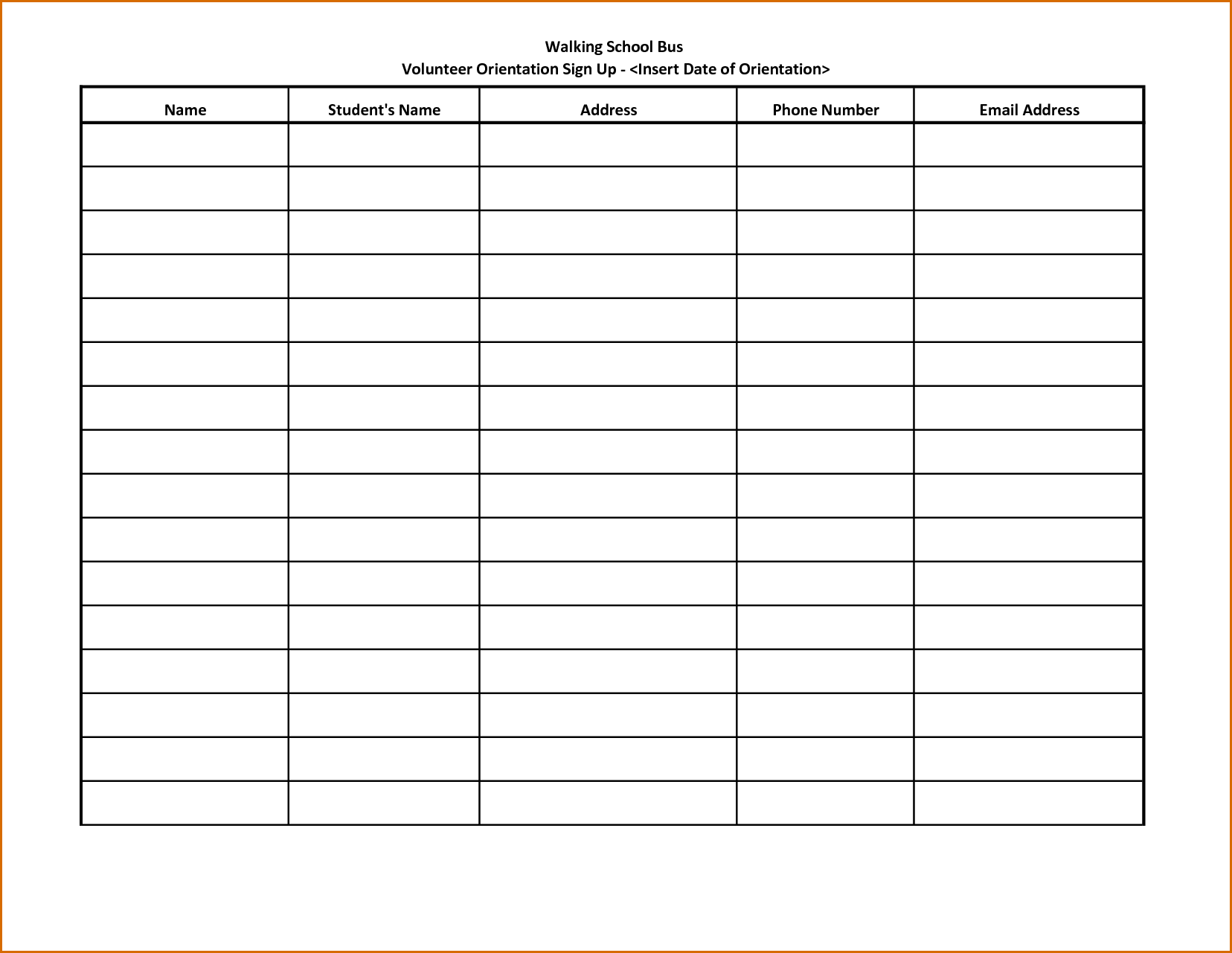 calendar sign up sheet