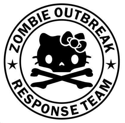 HELLO KITTY Zombie Response Team Vinyl Decal Auto Graphics or Wall Sticker