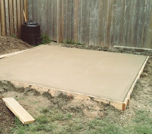 How To Pour A Concrete Slab For Shed Via My Daily Randomness Diy Backyard Diy Concrete Slab