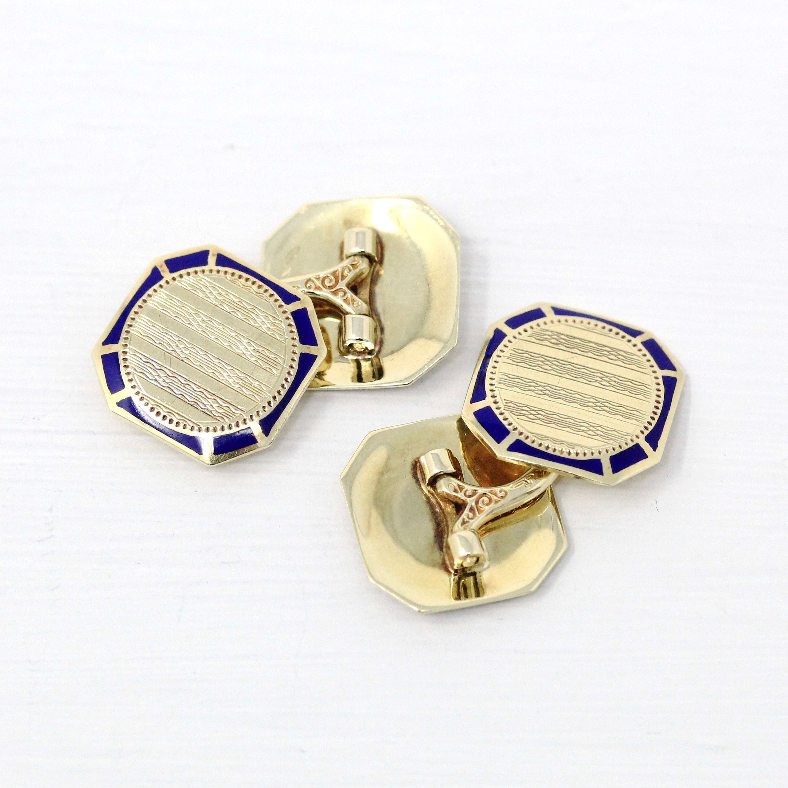 Vintage Golden Mesh with Oval Brown Star Sapphire Like Cabochon Cufflinks.