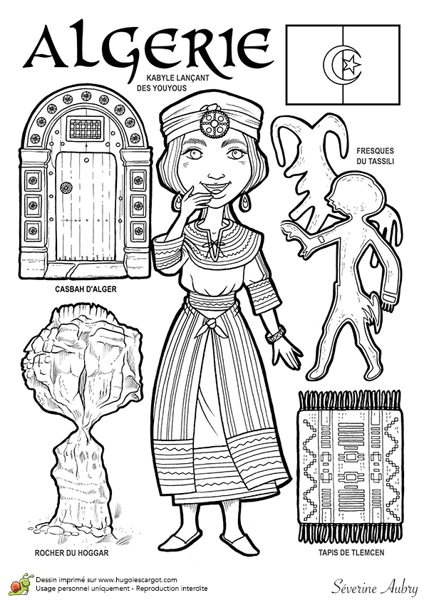 dessin à colorier d un pays du monde l algérie on coloriage pays id=28872