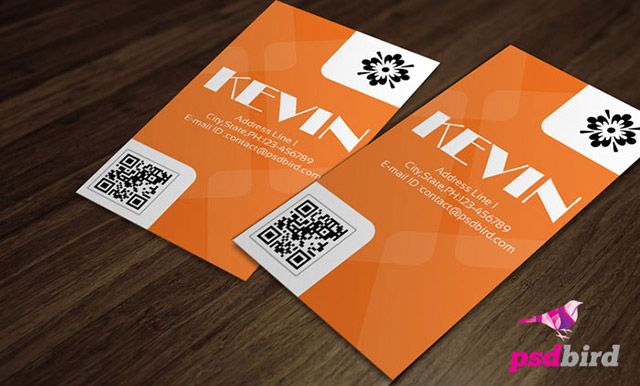 clean and simple business card psd template with qr code available