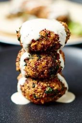 Quinoa Feta Spinat Bratlinge-#bratlinge #quinoa #spinat