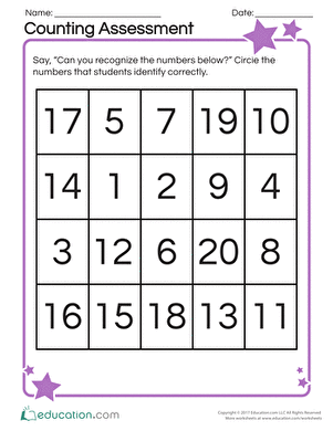 Counting Analysis letters Kindergarten essment picture relating to Kindergarten Math Assessment Printable called Counting Examination letters Kindergarten essment