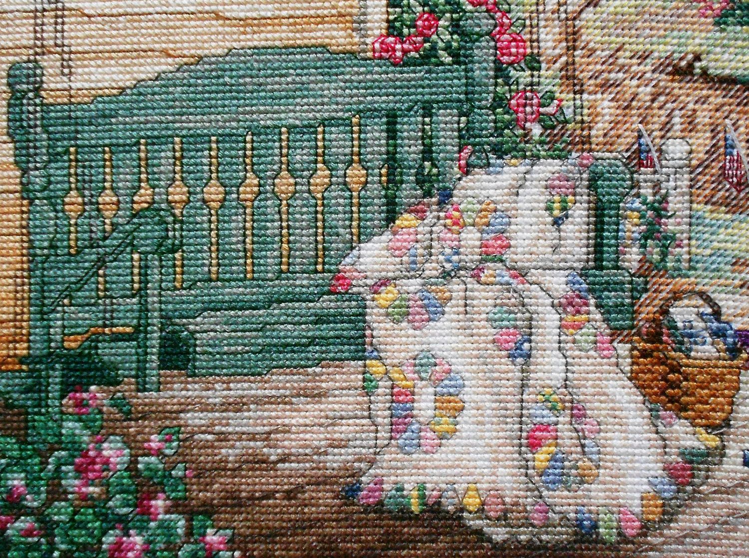Download Exquisite Finished Completed Counted Cross Stitch Picture - VICTORY GARDEN House… | Cross stitch ...