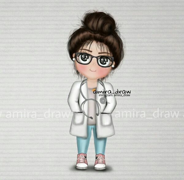 رسومات بنات دكتوره Doctor Painting Girl Doctor Cute Cartoon Wallpapers