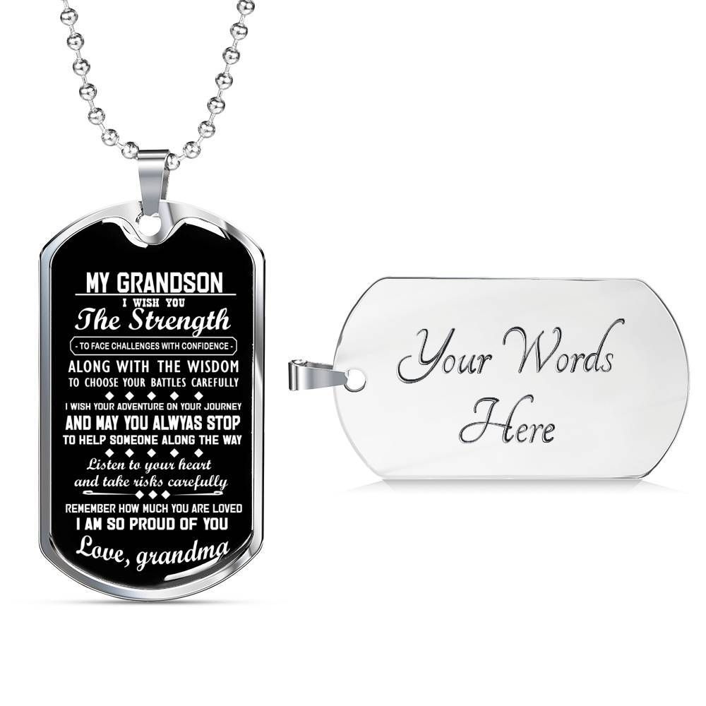 grandson dog tag necklace grandson dog tag necklace