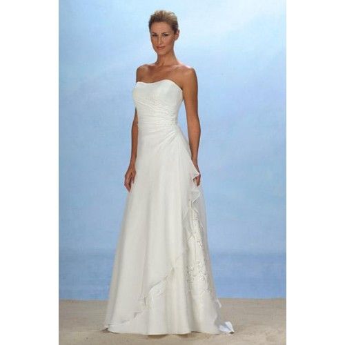 barrer tren organza strapless elegante|modesto vestidos de novia