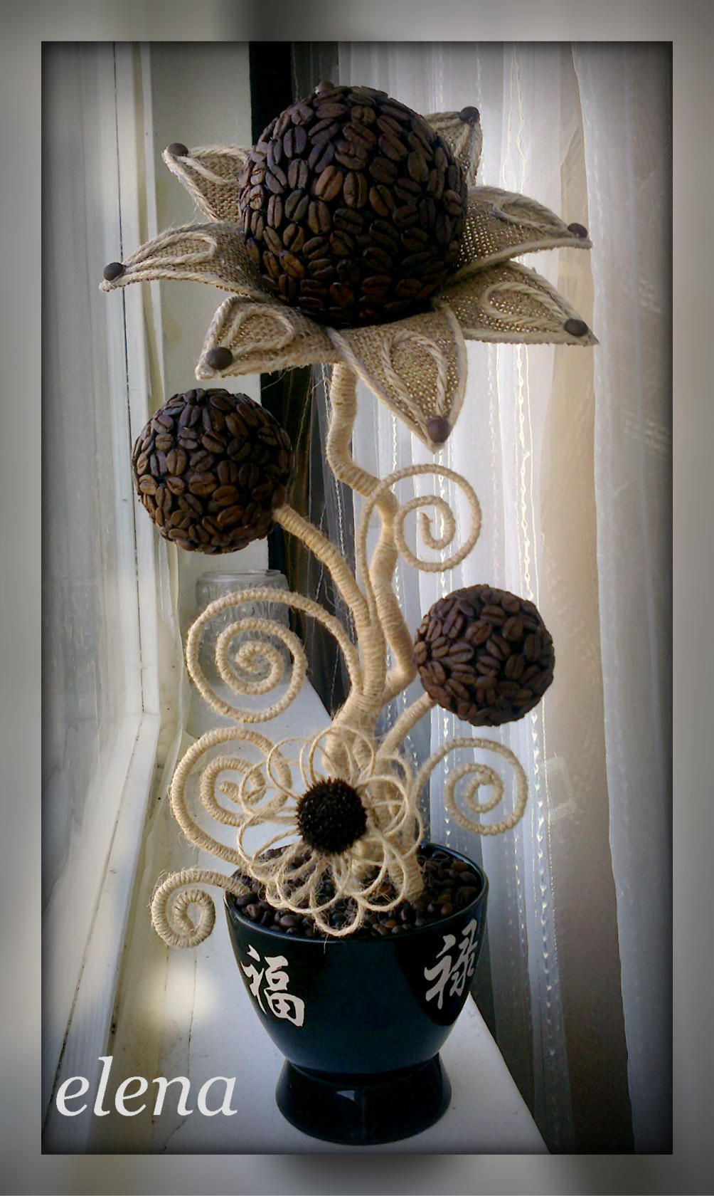 How to make a topiary yourself from coffee beans How to make a topiary yourself from coffee beans