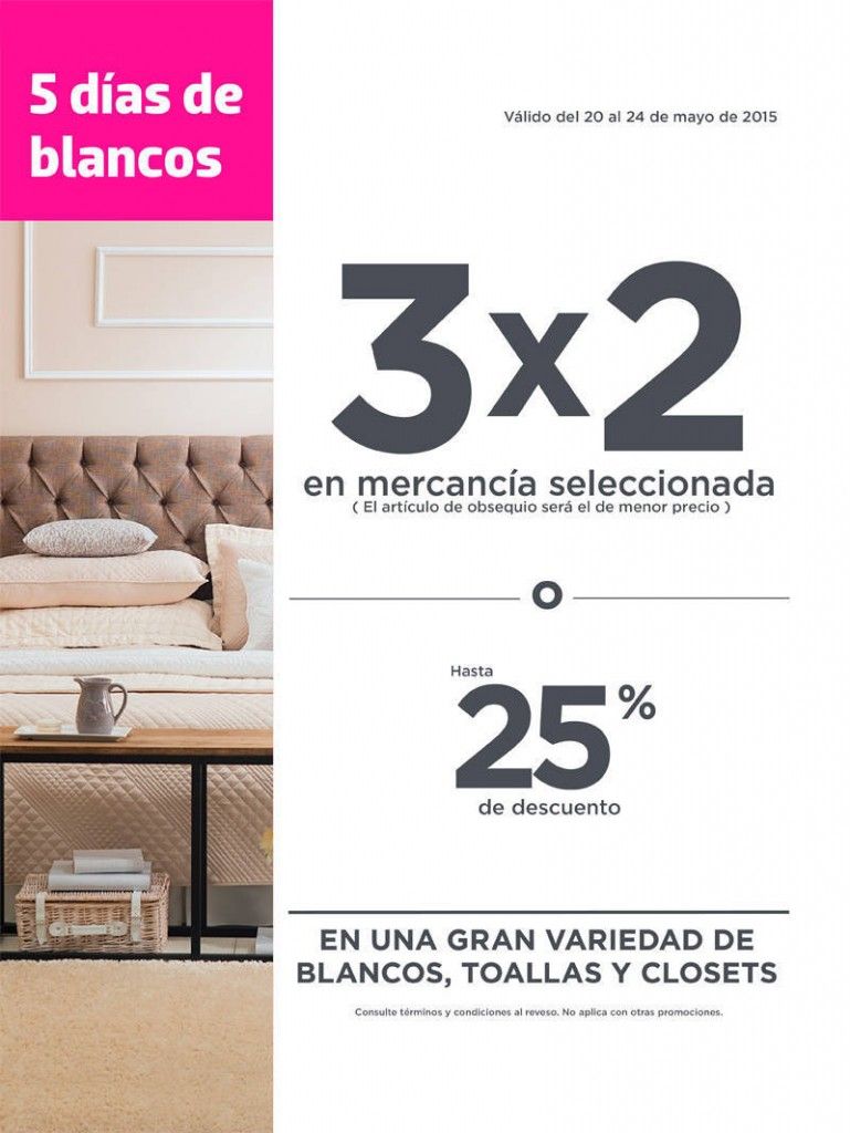 Liverpool: 3x2 o 25% de descuento en mercancía seleccionada Liverpool: 3x2 o 25% de descuento en mercancía seleccionada