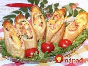 Zabudnite na obyčajné obložené chlebíky. Prinášame vám výborné tipy ako pripraviť z obyčajného pečiva neobyčajne chutné pohostenie. French Bread Pizza, Pizza Bread, Quick Breakfast, Breakfast Brunch, Quick Meals, No Cook Meals, Tasty, Yummy Food, Russian Recipes