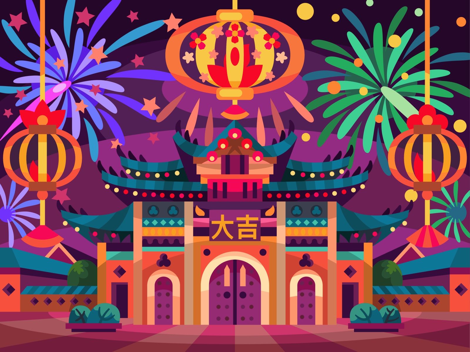 Chinese temple | Chinese temple, Colorful art, Art inspiration